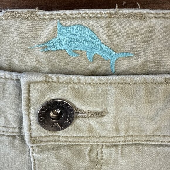 Tommy Bahama Flat Front Chino Pants Mens 40x34 Tan Straight Vacation Golf Cruise - Picture 2 of 10